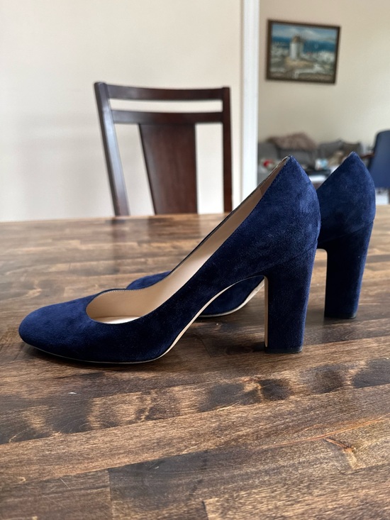 Jimmy Choo Shoes - Jimmy Choo 11 Navy Suede Billie 85 Heel Pumps